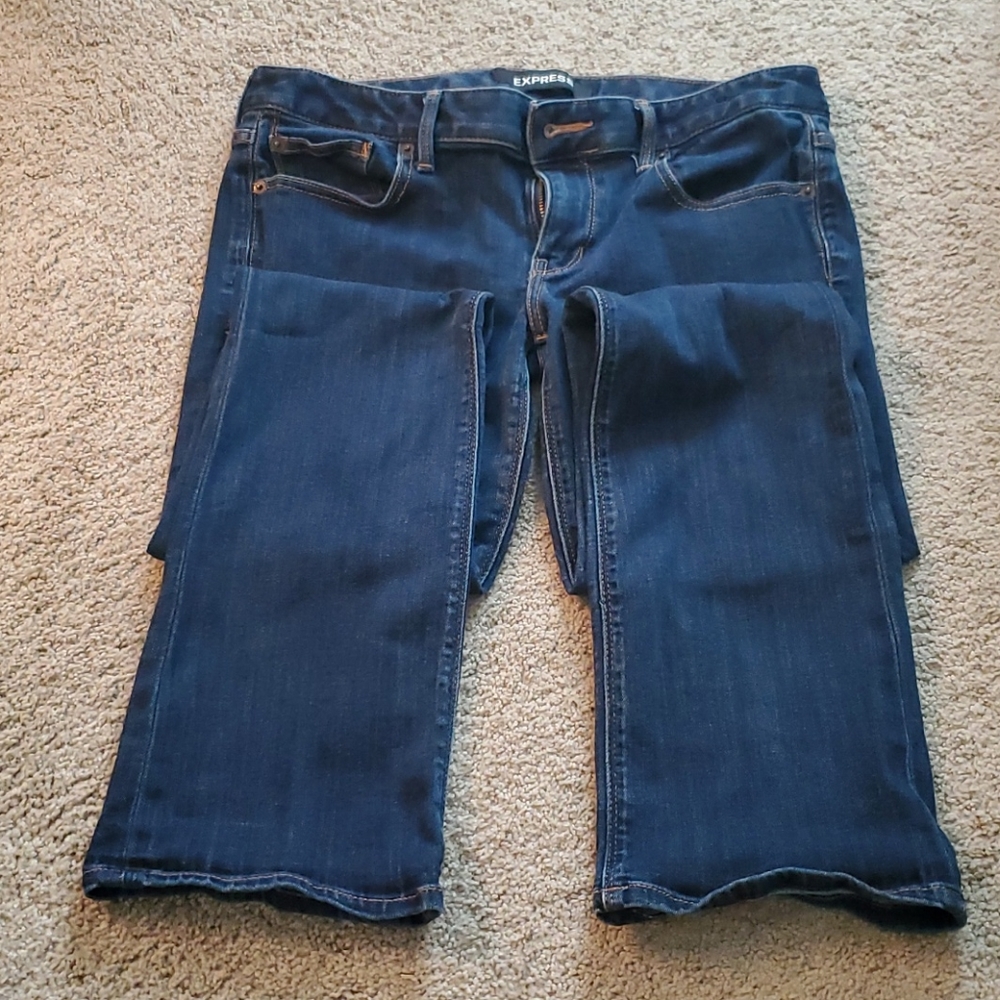 Express Barely Boot Low Rise Stretch Jeans